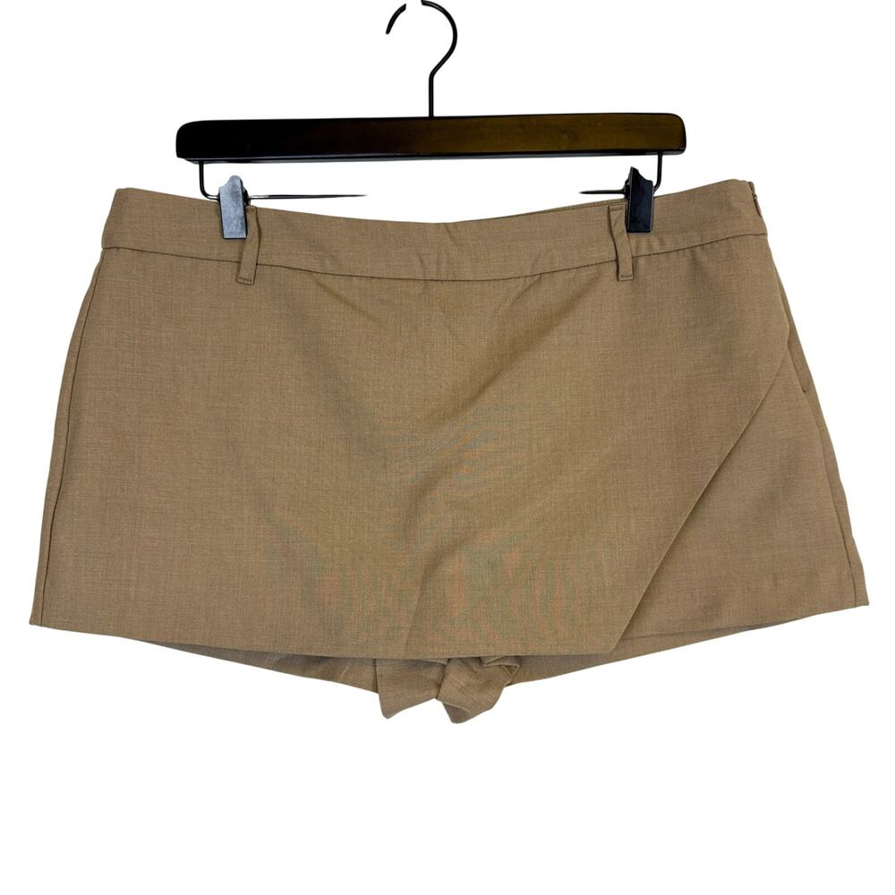 NWT Zara High Waisted Micro Skort Wrap Front Beige 4661/511 $39.90 - XL